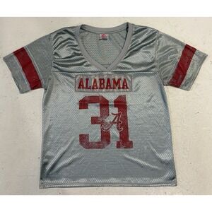 Alabama Crimson Tide Football Jersey Womens XL Knights Apparel Gray Red